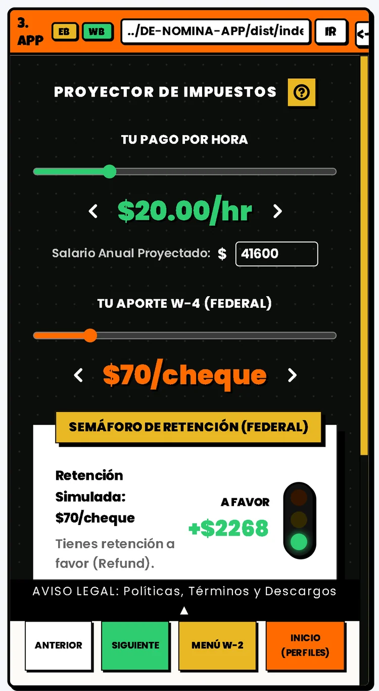 Proyector de impuestos